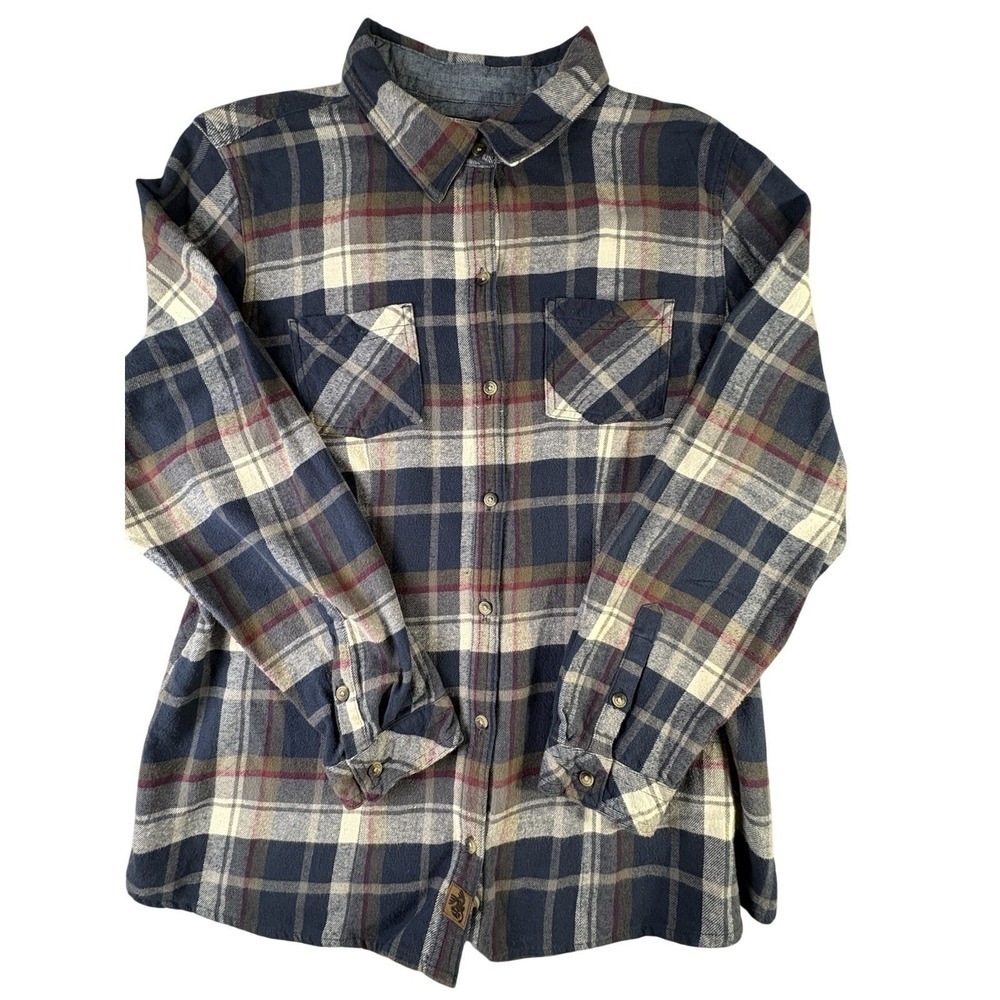 Legendary Whitetails Men's Flannel Shirt Tagged XXL Blue‎ Plaid Button Front